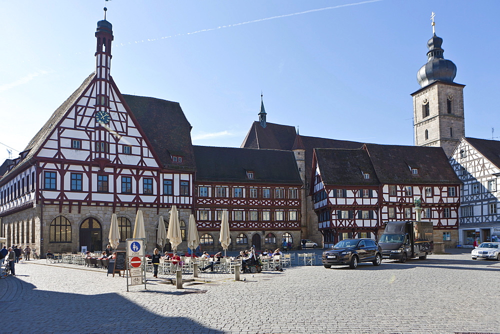 Town hall, historic district, Forchheim, Upper Franconia, Bavaria, Germany, Europe