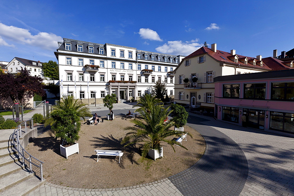 Rehabilitation Clinic on the Kurpark, Kurgarten, spa garden, Bad Kissingen, Lower Franconia, Bavaria, Germany, Europe