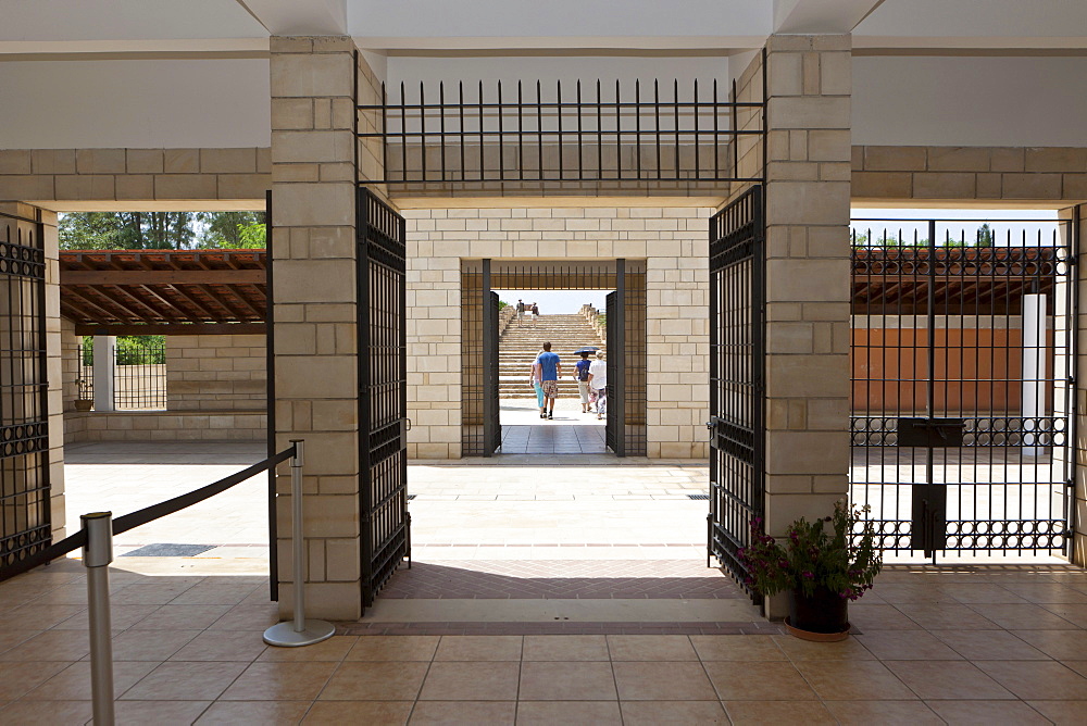 Entrance to the excavation site in Paphos, UNESCO World Heritage site, Kato Paphos resort, Paphos, southern Cyprus