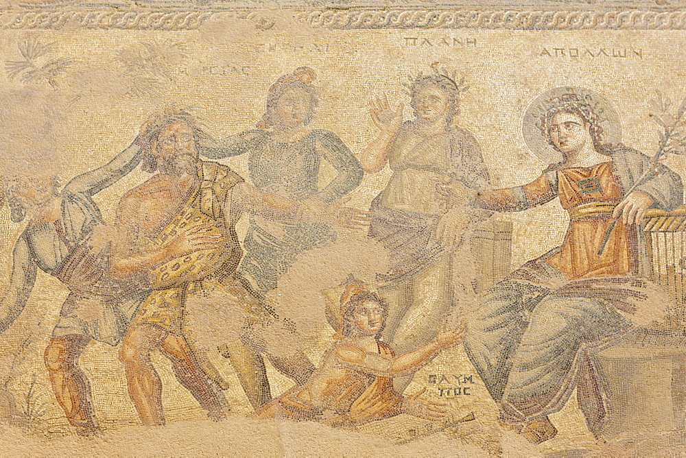 Mosaic, House of Theseus, archaeological excavation site of Kato Paphos, UNESCO World Heritage site, Paphos, Cyprus