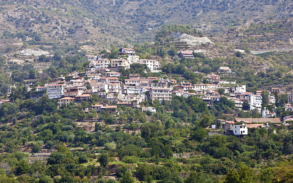 View of Agios Theodoros, a traditional Cypriot mountain village, Troodos Mountains, Central Cyprus