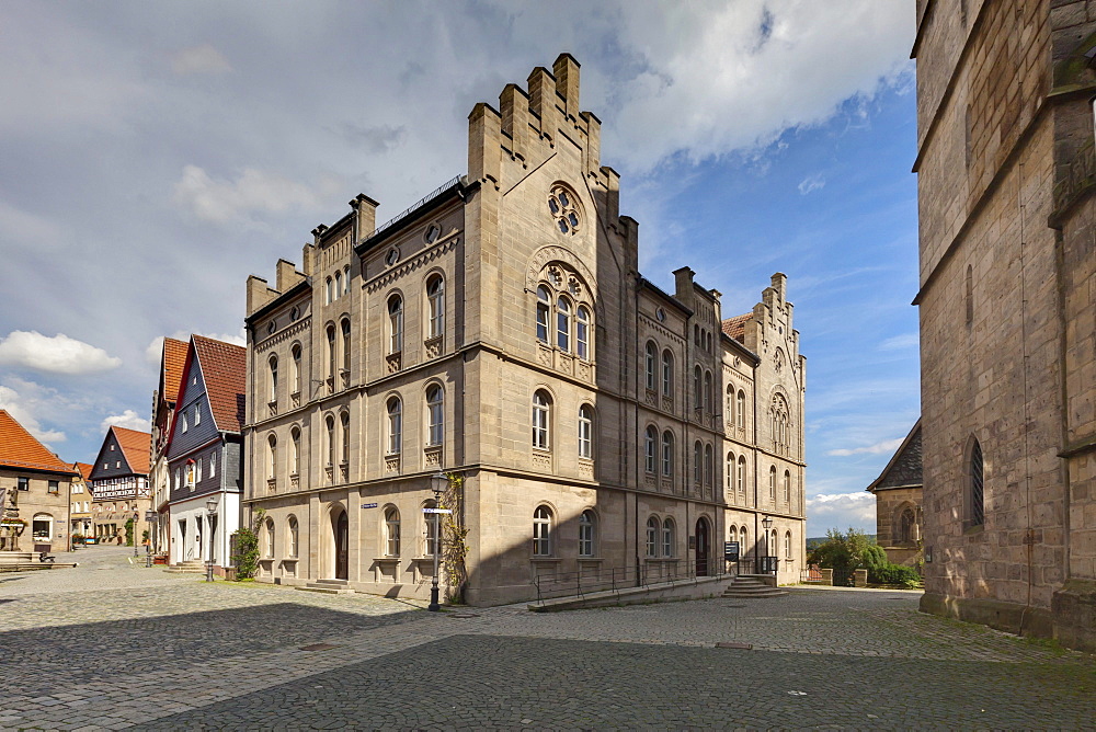 Market place and tax office, Kronach, Upper Franconia, Bavaria, Germany, Europe