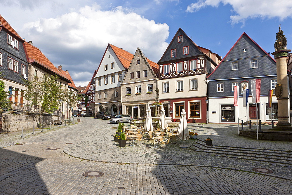 Market place, Kronach, Upper Franconia, Bavaria, Germany, Europe