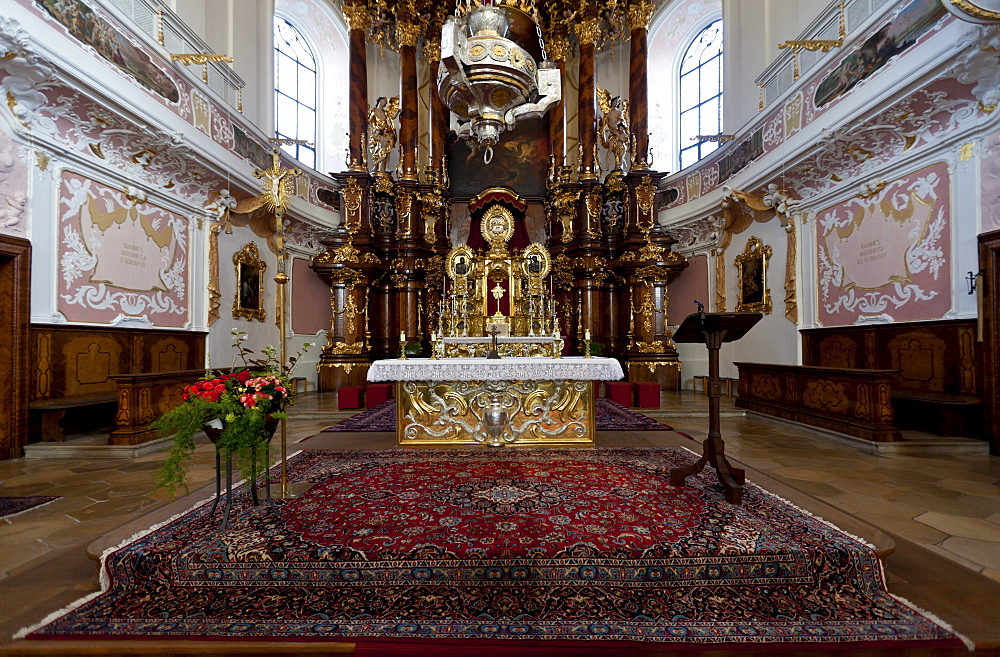 Schutzengelkirche, Guardian Angel Church, Residenzplatz square, Eichstaett, Altmuehltal valley, Upper Bavaria, Bavaria, Germany, Europe