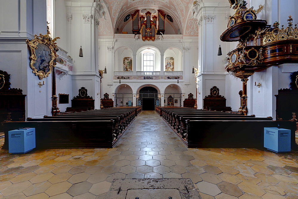 Schutzengelkirche, Guardian Angel Church, Residenzplatz square, Eichstaett, Altmuehltal valley, Upper Bavaria, Bavaria, Germany, Europe