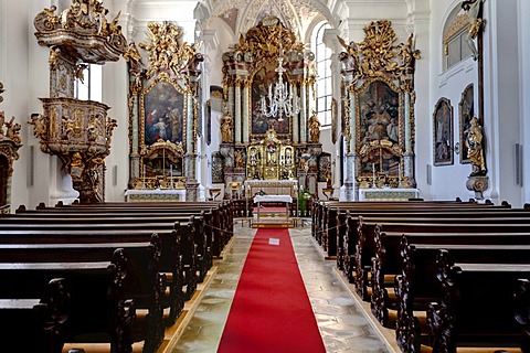 Studienkirche church, Neuburg an der Donau, Bavaria, Germany, Europe