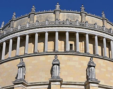 Statues by Johann Halbig as allegories of the Germanic tribes, Befreiungshalle Hall of Liberation, built by King Ludwig I of Bavaria, Kelheim, Lower Bavaria, Bavaria, Germany, Europe