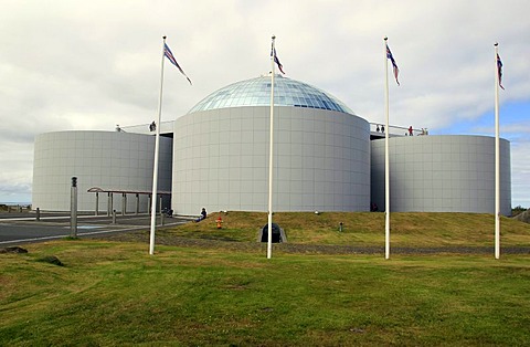 Perlan building, hot water storage tanks, Reykjavik, Iceland, Europe