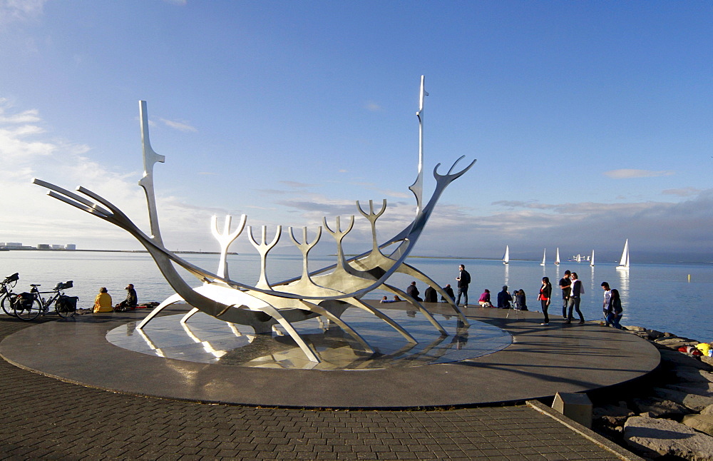 Sun Voyager sculpture, Solfar sculpture, Reykjavik, Iceland, Europe