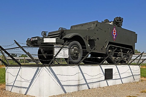 American "Half-track Type M 16" tank from 1944-45 from the Second World War, Musee Memorial Maginot museum, 20 Rue Rhin, Marckolsheim, Alsace, France, Europe