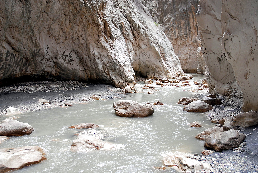 Saklikent Canyon nature park, Esen Cay River gorge, rock canyon in the Ak daglar, Akdagi Mountains, Fethiye in the district of Mugla, Turkey, Eurasia