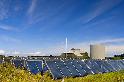 Solar district heating plant, Nordby, Samsoe, Denmark, Europe