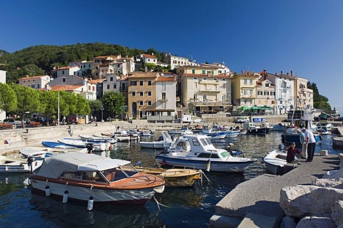 Fishing boats in the harbor of Moscenicka Draga, Istria, Croatia, Europe
