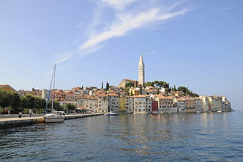 City view and sea, old town, Rovinj, Croatia, Europe