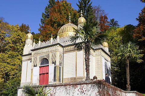 Moorish Kiosk, Schlosspark Gardens, Schloss Linderhof Palace, Graswangtal, Bavaria, Germany, Europe