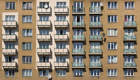 Apartment building, socialist realism style in 1950s, Hlavni trida, Poruba district of Ostrava, Czech Republic, Europe