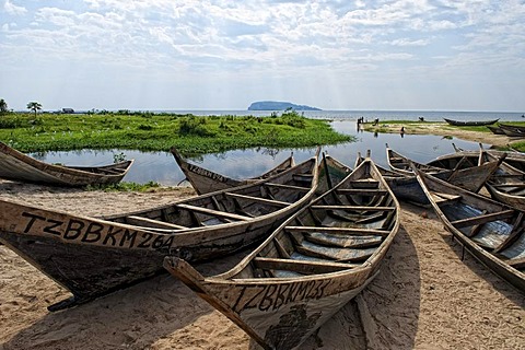 Fishing boats in Bukoba on Lake Victoria, Tanzania, Africa