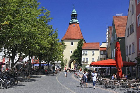 Lower Gate in the historic town centre of Weiden, Upper Palatinate, Bavaria, Germany, Europe