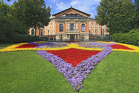 Bayreuth Festspielhaus or Bayreuth Festival Theatre, Richard Wagner Festival Hall, facade, 2010, on Green Hill, Bayreuth, Upper Franconia, Bavaria, Germany, Europe