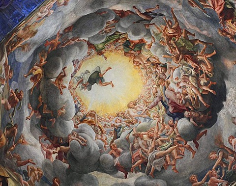 Ascension, fresco by Correggio in the dome of the Cathedral of Parma, Emilia Romagna, Italy, Europe