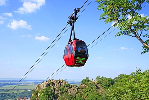 Cable car from Thale to Hexentanzplatz plateau, Eastern Harz, Saxony-Anhalt, Germany, Europe