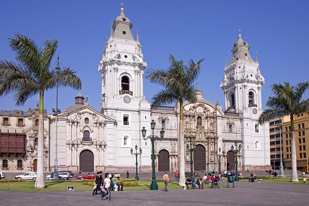 Cathedral at Plaza Mayor, Lima, Peru, South America, South America