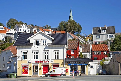 Colourful wooden houses in Arendal, Norway, Scandinavia, Europe