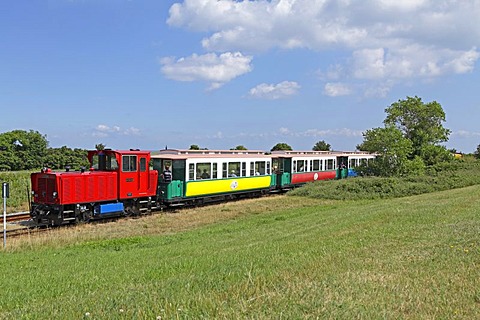 Island railway, Borkum Island, an East Frisian Island, Eastern Friesland, Lower Saxony, Germany, Europe