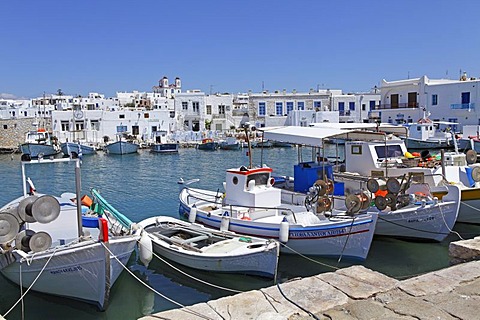 Harbour of Naoussa, Paros island, Cyclades, Aegean Sea, Greece, Europe