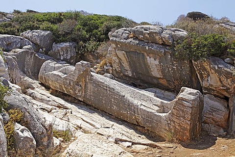 Kouros near Apolonas, Naxos island, Cyclades, Aegean Sea, Greece, Europe