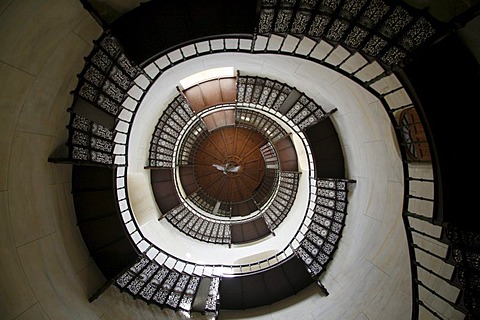 Spiral Staircase, Jagdschloss Granitz hunting lodge, Ruegen, Mecklenburg-Western Pomerania, Germany, Europe