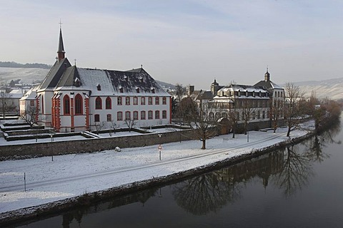 The Cusanusstift or St. Nikolaus-Hospital in winter, Bernkastel-Kues, Rhineland-Palatinate, Germany, Europe