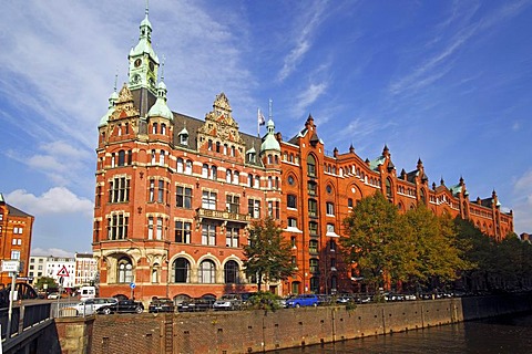 Speicherstadt Town Hall in Hamburg's historic warehouse district, HHLA headquarters, Hamburg, Port, Germany, Europe