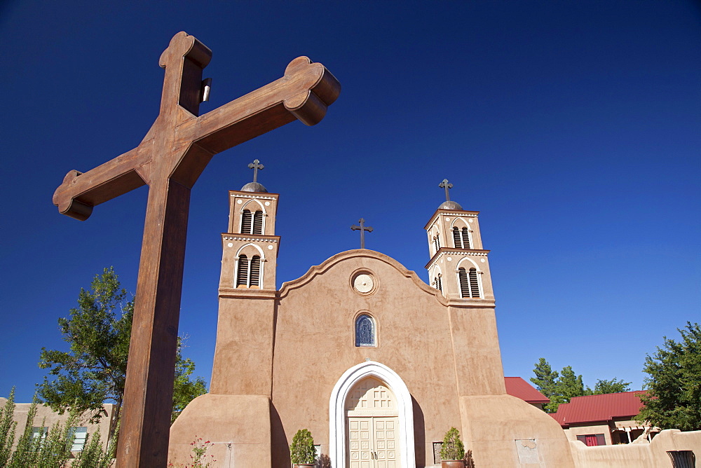 The historic San Miguel Mission church, built in 1891, Socorro, New Mexico, USA