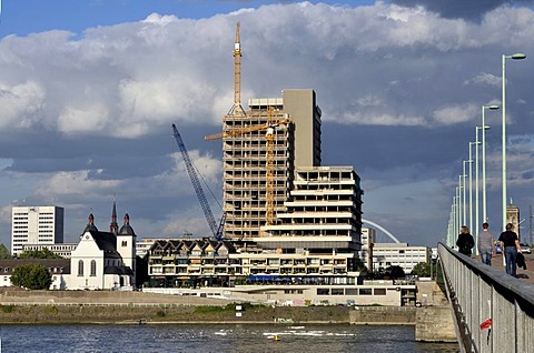 Lufthansa high-rise building, headquarters of the German airline until 2007, Deutzer bank of the Rhine River, maxCologne redevelopment project, renovation until 2012, Cologne, North Rhine-Westphalia, Germany, Europe