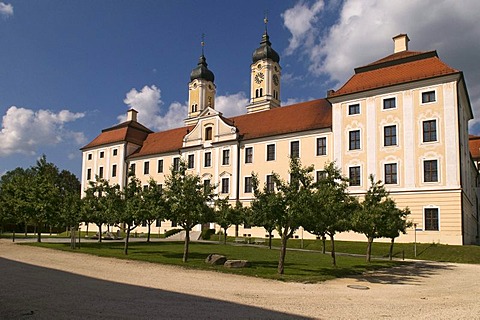 Roggenburg Abbey, a Premonstratensian canonry with the Roman Catholic parish church of the Ascension of the Virgin Mary, Swabia, Bavaria, Germany, Europe