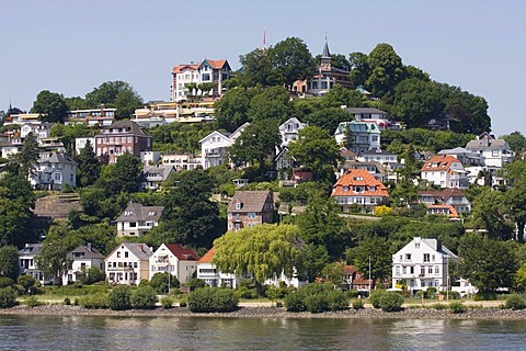 View on the Suellberg hill, Blankenese quarter in Hamburg, Germany, Europe