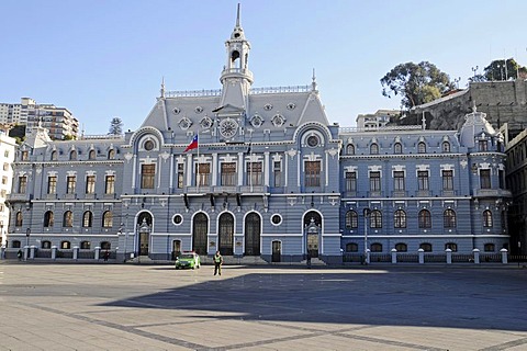 Armada de Chile, navy headquarters, Plaza Sotomayor, Valparaiso, Chile, South America