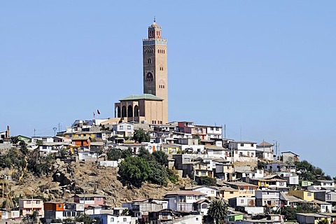 Mosque, houses, city view, Coquimbo La Serena Norte Chico, northern Chile, Chile, South America