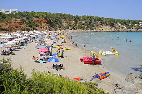 Cala Lenya, beach, Sant Carles de Peralta, San Carlos, Ibiza, Pityuses, Balearic Island, Spain, Europe