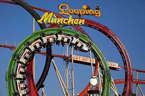 Barth's Olympia Looping, looping roller coaster at the Oktoberfest Munich, Theresienwiese, Munich, Bavaria, Germany, Europe