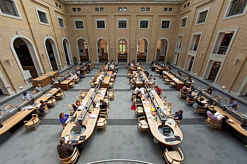 Reading room of the Bibliotheca Albertina, university library of the Unversitaet Leipzig university, Leipzig, Saxony, Germany, Europe