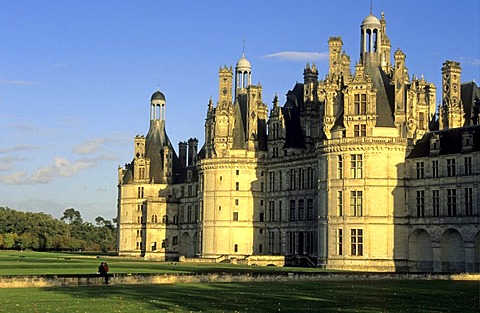 Chateau de Chambord, Castle of Chambord, Chambord, Departements Loir-et-Cher, France, Europe