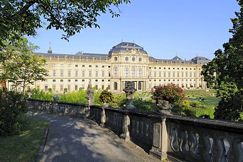 Wuerzburg Residenz, Wuerzburg, Lower Franconia, Bavaria, Germany, Europe