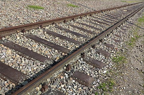 Railway track, Mannheim, Baden-Wuerttemberg, Germany, Europe