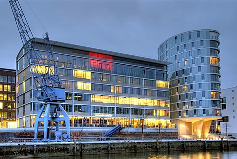 Messmer Momentum and Oval tower block, HafenCity district, Hamburg, Germany, Europe