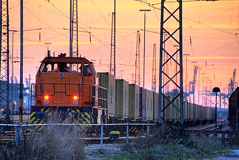 The port railway in Hamburg, Germany, Europe