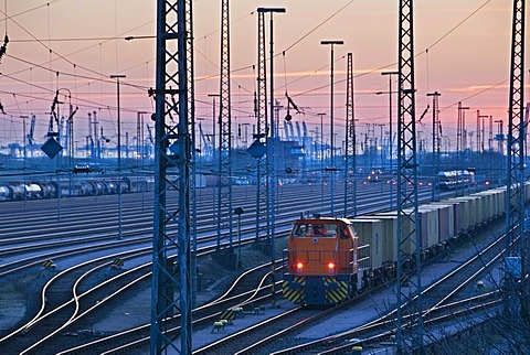 The port railway in Hamburg, Germany, Europe