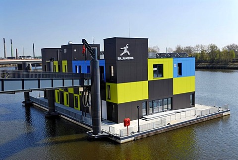 Information centre IBA Dock in the Mueggenburger Zollhafen customs harbor in Veddel district, Hamburg, Germany, Europa