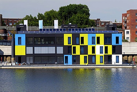 Information centre, IBA dock, in Mueggenburg Customs Port in Veddel, Hamburg, Germany, Europe